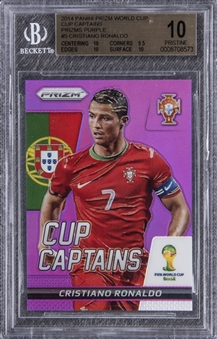 2014 Panini Prizm World Cup “Cup Captains” Prizms Purple #5 Cristiano Ronaldo - BGS PRISTINE 10 "1 of 1!"